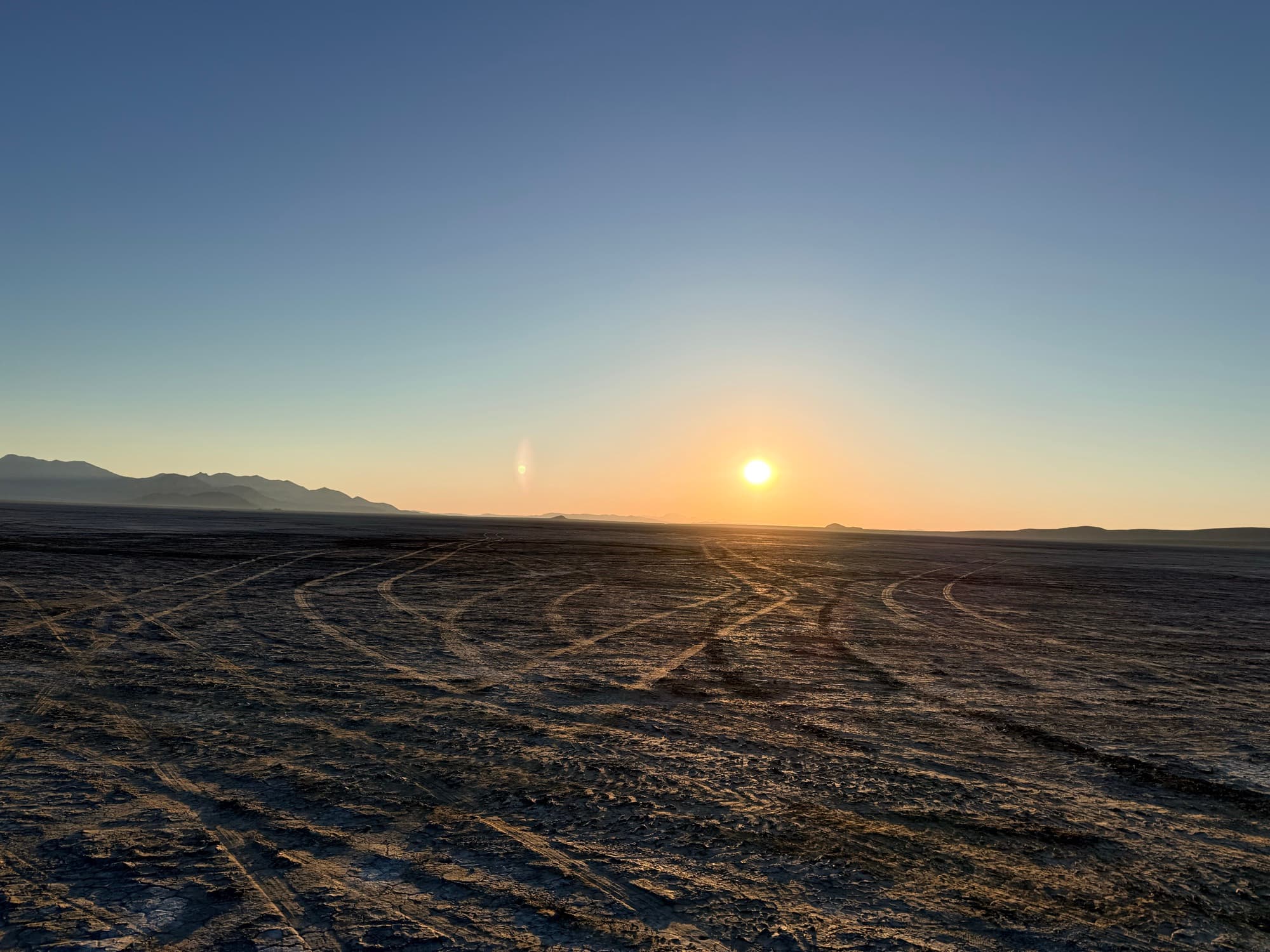 Sunset over the open Black Rock Desert playa