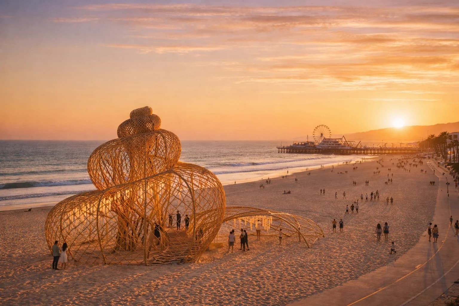 The Resonance Conch, a climbable bamboo queen conch shell
